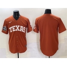 Men's Texas Longhorns Blank Orange 2025 World Series & SEC Patch Stitched Jersey