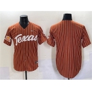 Men's Texas Longhorns Blank Orange Pinstripe 2025 Softball National Champions & SEC Patch Stitched Jersey