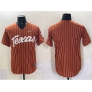 Men's Texas Longhorns Blank Orange Pinstripe SEC Patch Stitched Jersey