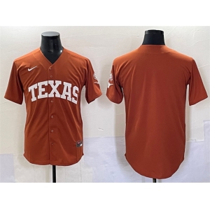 Men's Texas Longhorns Blank Orange SEC Patch Stitched Jersey
