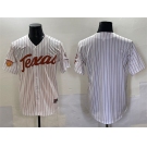 Men's Texas Longhorns Blank White Pinstripe 2025 Softball National Champions & SEC Patch Stitched Jersey