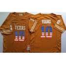 Texas Longhorns #10 Vince Young Orange USA Flag College Jersey