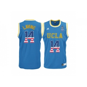 2016 US Flag Fashion UCLA Bruins Zach LaVine #14 Pac-12 College Basketball Authentic Jersey - Blue