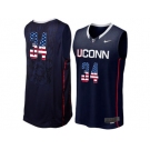 2016 US Flag Fashion Uconn Huskies Ray Allen #34 College Basketball Jersey - Navy