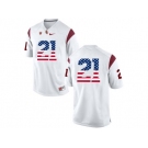 2016 US Flag Fashion USC Trojans Adoree' Jackson #21 College Football Jersey - White