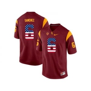 2016 US Flag Fashion USC Trojans Mark Sanchez #6 College Football Jersey - Red