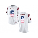 2016 US Flag Fashion USC Trojans Mark Sanchez #6 College Football Jersey - White