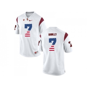 2016 US Flag Fashion USC Trojans Matt Barkley #7 College Football Jersey - White