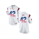 2016 US Flag Fashion USC Trojans Ronnie Lott #42 College Football Jersey - White