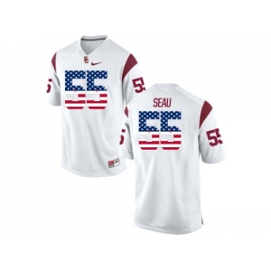 2016 US Flag Fashion USC Trojans Seau #55 College Football Jersey - White