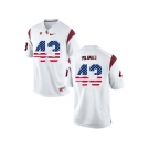 2016 US Flag Fashion USC Trojans Troy Polamalu #43 College Football Jersey - White