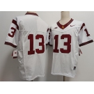 Men's USC Trojans #13 Caleb Williams 2024 F.U.S.E. No Name White Stitched Jersey