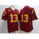 Men's USC Trojans #13 Caleb Williams Red Stitched Jersey