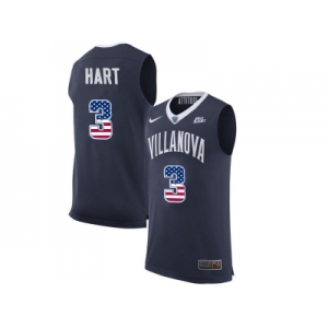 2016 US Flag Fashion 2017 Villanova Wildcats Josh Hart 3 College Basketball Jersey - Navy Blue