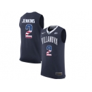 2016 US Flag Fashion 2017 Villanova Wildcats Kris Jenkins #2 College Basketball Jersey - Navy Blue