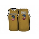 2016 US Flag Fashion Wake Forest Demon Deacons Chris Paul #3 College Basketball Throwback Jersey - Gold