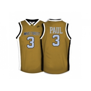 Wake Forest Demon Deacons Chris Paul #3 College Basketball Throwback Jersey - Gold