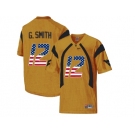 2016 US Flag Fashion West Virginia Mountaineers Geno Smith #12 College Football Mesh Jersey - Gold