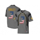 2016 US Flag Fashion West Virginia Mountaineers Stedman Bailey #3 College Football Mesh Jersey - Grey