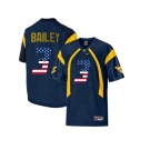 2016 US Flag Fashion West Virginia Mountaineers Stedman Bailey #3 College Football Mesh Jersey - Navy Blue