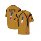 2016 US Flag Fashion West Virginia Mountaineers Tavon Austin #1 College Football Mesh Jersey - Gold