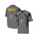 2016 US Flag Fashion West Virginia Mountaineers Tavon Austin #1 College Football Mesh Jersey - Grey