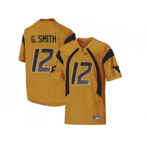 West Virginia Mountaineers Geno Smith #12 College Football Mesh Jersey - Gold