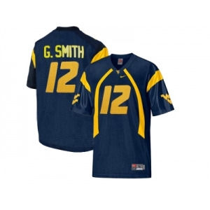 West Virginia Mountaineers Geno Smith #12 College Football Mesh Jersey - Navy Blue