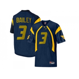 West Virginia Mountaineers Stedman Bailey #3 College Football Mesh Jersey - Navy Blue