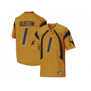 West Virginia Mountaineers Tavon Austin #1 College Football Mesh Jersey - Gold