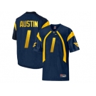 West Virginia Mountaineers Tavon Austin #1 College Football Mesh Jersey - Navy Blue