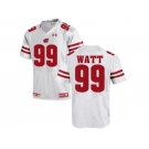 2016 Men's UA Wisconsin Badgers J.J Watt #99 College Football Jersey - White