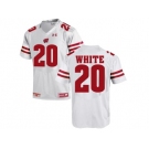 2016 Men's UA Wisconsin Badgers James White #20 College Football Jersey - White