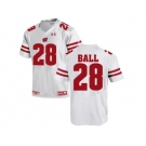 2016 Men's UA Wisconsin Badgers Montee Ball #28 College Football Jersey - White