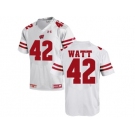 2016 Men's UA Wisconsin Badgers T.J Watt #42 College Football Jersey - White