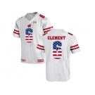 2016 US Flag Fashion-2016 Men's UA Wisconsin Badgers Corey Clement #6 College Football Jersey - White