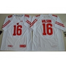 Badgers #16 Russell Wilson White Under Armour Stitched NCAA Jersey