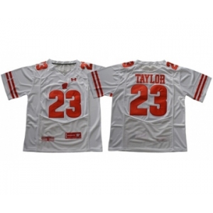 Badgers #23 Jonathan Taylor White Under Armour Stitched NCAA Jersey