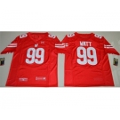 Badgers #99 J.J. Watt Red Under Armour Stitched NCAA Jersey