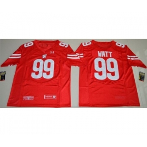 Badgers #99 J.J. Watt Red Under Armour Stitched NCAA Jersey