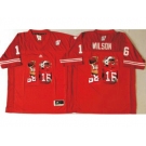 Wisconsin Badgers #16 Russell Wilson Red Player Fashion Stitched NCAA Jersey