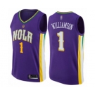Youth New Orleans Pelicans #1 Zion Williamson Swingman Purple Basketball Jersey - City Edition