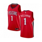 Youth New Orleans Pelicans #1 Zion Williamson Swingman Red Basketball Jersey Statement Edition