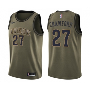 Youth Nike New Orleans Pelicans #27 Jordan Crawford Swingman Green Salute to Service NBA Jersey