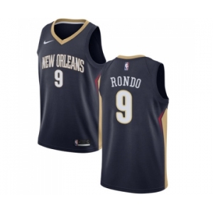 Youth Nike New Orleans Pelicans #9 Rajon Rondo Swingman Navy Blue Road NBA Jersey - Icon Edition