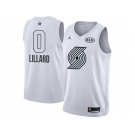 Youth Nike Portland Trail Blazers #0 Damian Lillard White NBA Jordan Swingman 2018 All-Star Game Jersey