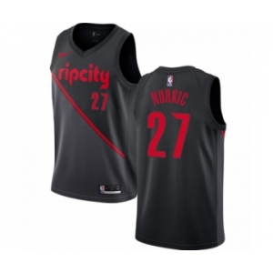 Youth Nike Portland Trail Blazers #27 Jusuf Nurkic Swingman Black NBA Jersey - 2018-19 City Edition