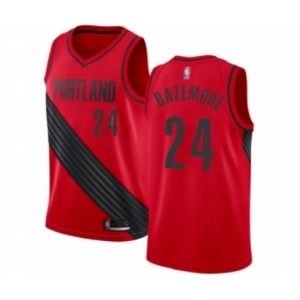 Youth Portland Trail Blazers #24 Kent Bazemore Swingman Red Basketball Jersey Statement Edition