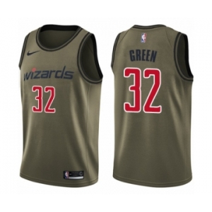 Youth Nike Washington Wizards #32 Jeff Green Swingman Green Salute to Service NBA Jersey