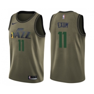 Youth Nike Utah Jazz #11 Dante Exum Swingman Green Salute to Service NBA Jersey